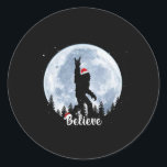 Santa Bigfoot Christmas Rock Roll Sasquatch Believ Ronde Sticker<br><div class="desc">Santa Bigfoot Christmas Rock Roll Sasquatch Believe Xmas</div>