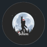 Santa Bigfoot Christmas Rock Roll Sasquatch Believ Ronde Sticker<br><div class="desc">Santa Bigfoot Christmas Rock Roll Sasquatch Believe Xmas</div>