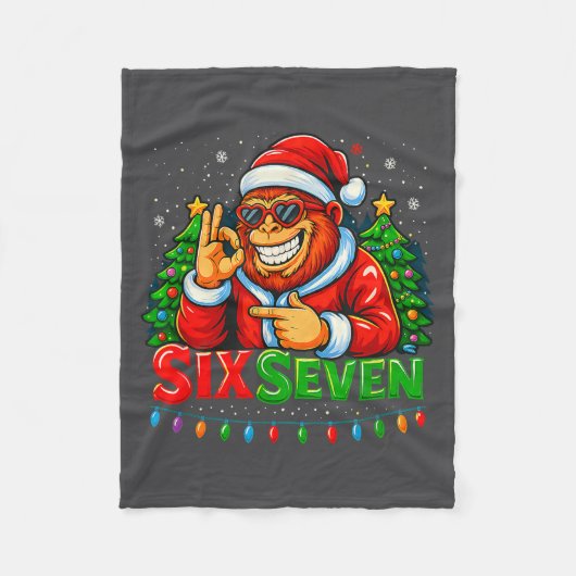 Santa Bigfoot Christmas Sasquatch 67 Funny Meme Si Fleece Deken (Voorkant)