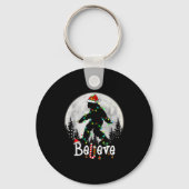 Santa Bigfoot Christmas Sasquatch Believe Xmas Men Sleutelhanger (Voorkant)