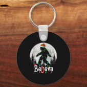 Santa Bigfoot Christmas Sasquatch Believe Xmas Men Sleutelhanger (Voorkant)