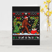 Santa Bigfoot Christmas Tree Funny Sasquatch 67 Kaart (Gele Bloem)