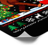 Santa Bigfoot Christmas Tree Funny Sasquatch 67  Poster (Hoek)