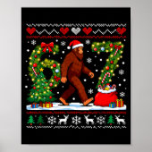 Santa Bigfoot Christmas Tree Funny Sasquatch 67  Poster (Voorkant)