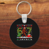 Santa Bigfoot Christmas Tree Funny Sasquatch 67 Sleutelhanger (Voorkant)
