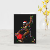 Santa Bigfoot Christmas Tree Lights Rock Funny Sas Kaart (Gele Bloem)