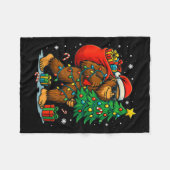 Santa Bigfoot Christmas Tree Lights Xmas Boys Men  Fleece Deken (Voorkant (Horizontaal))