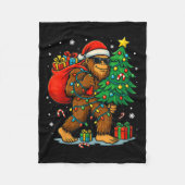 Santa Bigfoot Christmas Tree Lights Xmas Boys Men  Fleece Deken (Voorkant)