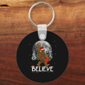 Santa Bigfoot Christmas Tree Lights Xmas Boys Men Sleutelhanger (Voorkant)