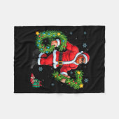Santa Bigfoot Christmas Tree Sasquatch 67 Six Seve Fleece Deken (Voorkant (Horizontaal))