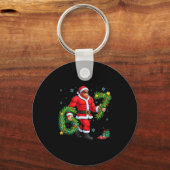 Santa Bigfoot Christmas Tree Sasquatch 67 Six Seve Sleutelhanger (Voorkant)