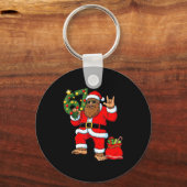Santa Bigfoot Christmas Tree Sasquatch 67 Six Seve Sleutelhanger (Voorkant)