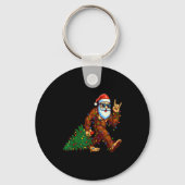 Santa Bigfoot Christmas Tree Xmas Funny Christmas  Sleutelhanger (Voorkant)