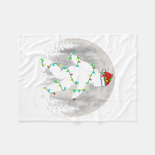 Santa Bigfoot Christmas Tree Xmas Lights Funny Sas Fleece Deken (Voorkant (Horizontaal))