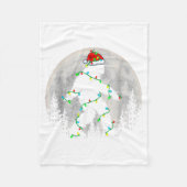 Santa Bigfoot Christmas Tree Xmas Lights Funny Sas Fleece Deken (Voorkant)