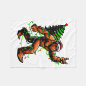 Santa Bigfoot Christmas Tree Xmas Lights Funny Sas Fleece Deken (Voorkant (Horizontaal))