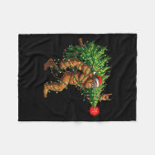 Santa Bigfoot Christmas Tree Xmas Lights Funny Sas Fleece Deken (Voorkant (Horizontaal))
