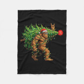 Santa Bigfoot Christmas Tree Xmas Lights Funny Sas Fleece Deken (Voorkant)