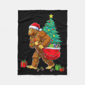 Santa Bigfoot Christmas Tree Xmas Lights Funny Sas Fleece Deken (Voorkant)