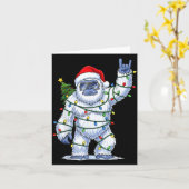 Santa Bigfoot Christmas Tree Xmas Lights Funny Sas Kaart (Gele Bloem)