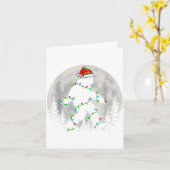 Santa Bigfoot Christmas Tree Xmas Lights Funny Sas Kaart (Gele Bloem)