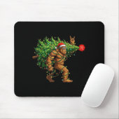 Santa Bigfoot Christmas Tree Xmas Lights Funny Sas Muismat (Met muis)