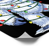 Santa Bigfoot Christmas Tree Xmas Lights Funny Sas Poster (Hoek)