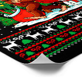 Santa Bigfoot Christmas Tree Xmas Lights Funny Sas Poster (Hoek)