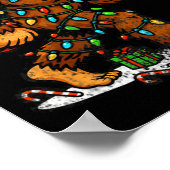 Santa Bigfoot Christmas Tree Xmas Lights Funny Sas Poster (Hoek)