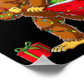 Santa Bigfoot Christmas Tree Xmas Lights Funny Sas Poster (Hoek)
