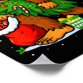 Santa Bigfoot Christmas Tree Xmas Lights Funny Sas Poster (Hoek)