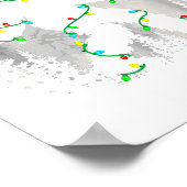 Santa Bigfoot Christmas Tree Xmas Lights Funny Sas Poster (Hoek)