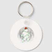Santa Bigfoot Christmas Tree Xmas Lights Funny Sas Sleutelhanger (Voorkant)
