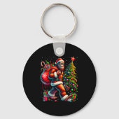 Santa Bigfoot Christmas Tree Xmas Lights Funny Sas Sleutelhanger (Voorkant)