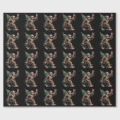 Santa Bigfoot Christmas Tree Xmas Lights Sasquatch Cadeaupapier (Vlak)