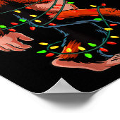 Santa Bigfoot Christmas Tree Xmas Lights Sasquatch Poster (Hoek)