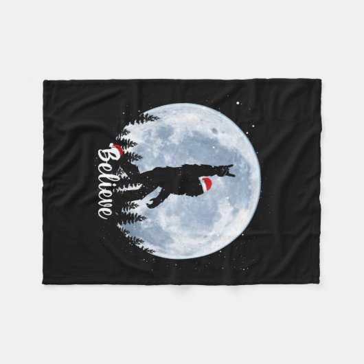 Santa bigfoot kerst rock roll sasquatch geloof fleece deken (Voorkant (Horizontaal))