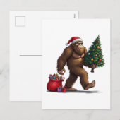Santa Bigfoot Kerstboom kerstverlichting Feestdagenkaart (Voorkant / Achterkant)