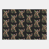 Santa Bigfoot Kerstboom Kerstverlichting Sasquatch Inpakpapier Vel (Voorkant)