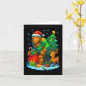 Santa Bigfoot Kerstboom Rendier Funny Sasqua Kaart (Gele Bloem)