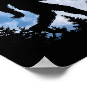 Santa Bigfoot Kerstmaan Grappig Sasquatch Belie Poster (Hoek)