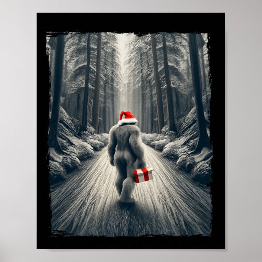 Santa Bigfoot Kerstmis Sasquatch geloof Poster (Voorkant)