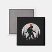 Santa Bigfoot Kerstverlichting Grappig Sasquatch B Magneet (Voorkant / Achterkant)