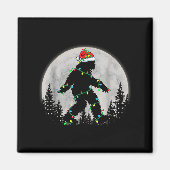 Santa Bigfoot Kerstverlichting Grappig Sasquatch B Magneet (Voorkant)
