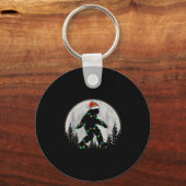Santa Bigfoot Kerstverlichting Grappig Sasquatch B Sleutelhanger (Voorkant)
