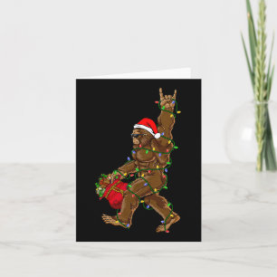 Santa Bigfoot Kerstverlichting Rock Fun Sasquatch Kaart