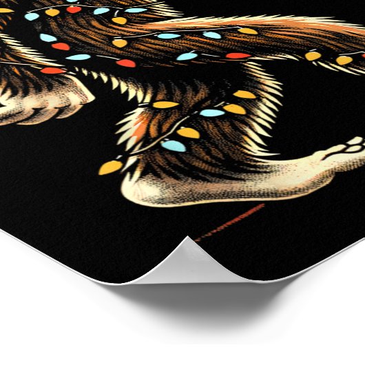 Santa Bigfoot Kerstverlichting Rock Funny Sasquatc Poster (Hoek)