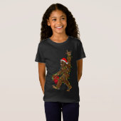 Santa Bigfoot Kerstverlichting Rock Funny Sasquatc T-shirt (Voorkant volledig)
