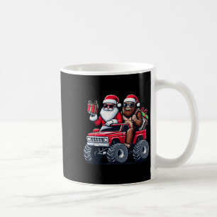 Santa Bigfoot Riding Monster Truck Kerstmis Peuter Koffiemok