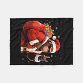 Santa Bigfoot Rock Christmas Funny Holiday Tee  Fleece Deken (Voorkant (Horizontaal))